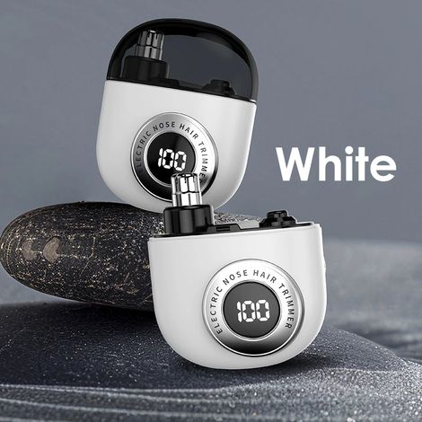 Tondeuse nasale (blanche), rechargeable par USB, à double lame, électrique et portable (1/5)
