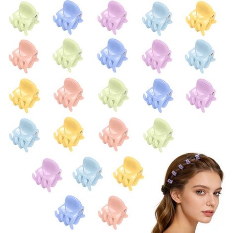 Confezione da 24 mini fermagli，Fermagli / Fermagli laterali / Fermagli per frangia / Fermagli per capelli sciolti / Accessori per capelli，1,4 cm (1/5)