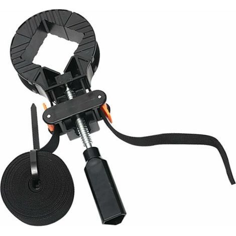 Adjustable Corner Clamp Strap, 4 Jaw Adjustable Corner Clamp, Strap Clamp Corner Clamp, Apply to Drawer Corner, Wooden Frame(Black) (1/5)