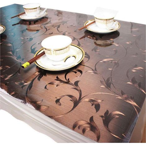 Nappe en PVC 80x80cm Marron Imperméable & Lavable pour Cuisine & Table
