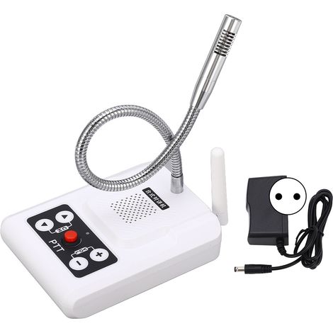 Interphone de bureau 80dB, volume réglable 5W, communication bidirectionnelle sans fil avec micro, prise UE (1/5)