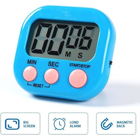 Minuteur de cuisine magnétique avec grand écran LCD, minuteur pour la cuisson