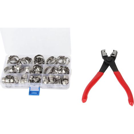 80-teiliges Edelstahl-Schlauchschellen-Set mit Klemmzange (1/5)