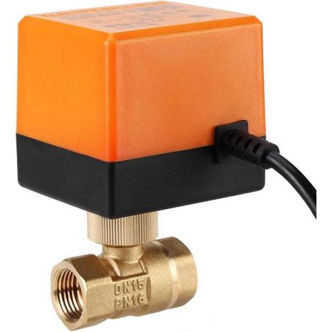 Vanne à bille électrique miniature DN15, 3 fils, 2 commandes, 2 voies, filetage NPT, pour ventilo-convecteur (1/5)