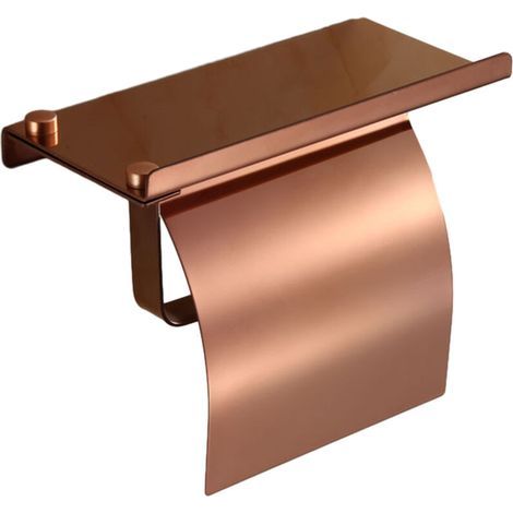 Porte-papier Hygiénique Mural, Porte-rouleau De Papier Toilette En Acier Inoxydable Antirouille Avec Étagère Pour Téléphone Pour Salle De Bain Et Cuisine Or rose.