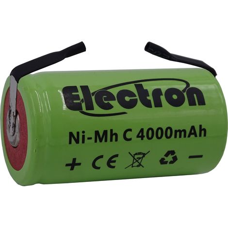 Batteria ricaricabile Ni-Mh C 1,2V 4000mAh con linguette a saldare
