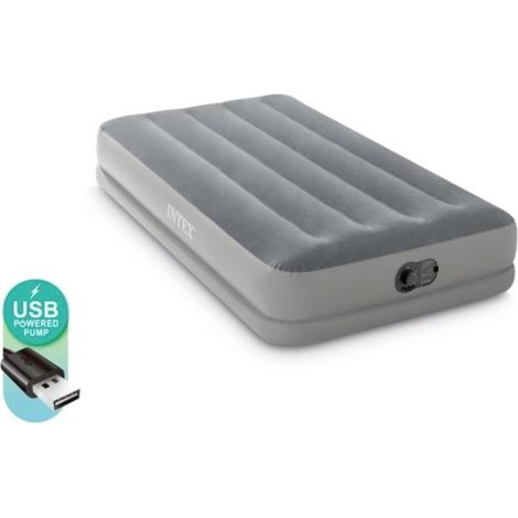 [NEUWERTIG] B-Ware Intex Luftbett Dura-Beam Prestige Twin Luftmatratze grau 1910x990x300mm 136kg