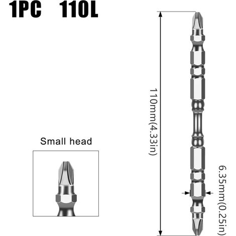 Tournevis industriel à tête magnétique antidérapante S2, double tête haute dureté, tête cruciforme pour perceuse pneumatique-AquaForge (1/5)