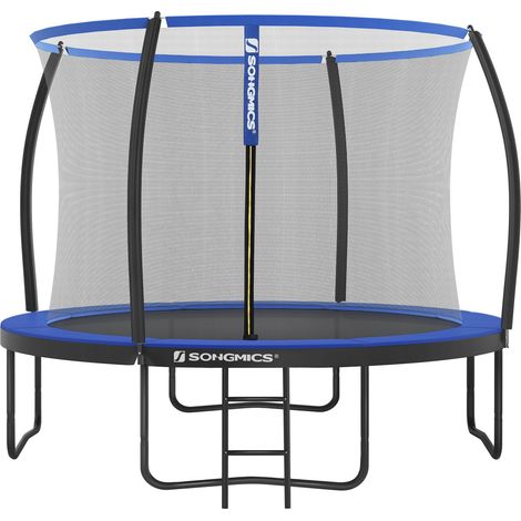 Songmics – Trampoline pour enfants 366 cm – Filet de sécurité – Poteau incurvé 180 cm – Coussins de protection – Cadre en acier galvanisé (1/5)