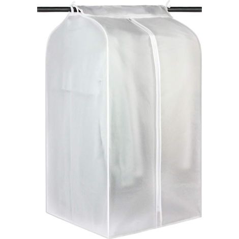 Housse de protection anti-poussière pour vêtements - avec scratch et fermeture éclair - Translucide - Grande taille 60 x 50 x 120 cm (1/5)