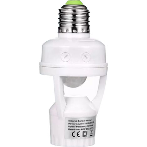 Bewegungsmelder-Lichtschalter, sicherer, hochempfindlicher und energiesparender LED-Lampenschalter mit E27-Fassung für Garagen