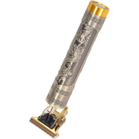 Tondeuse Professionnelle Lame T avec Base de Charge - Kit Portable Motif Dragon Support
