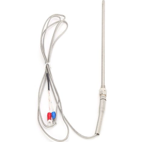 Sonde de température thermocouple type K 5x200mm capteur en acier inoxydable filetage M8 (1/5)