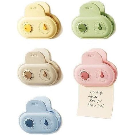 Clips magnéticos para bolsas, clips de sellado de alimentos en forma de nube para aperitivos, pan y café (paquete de 5) (1/5)