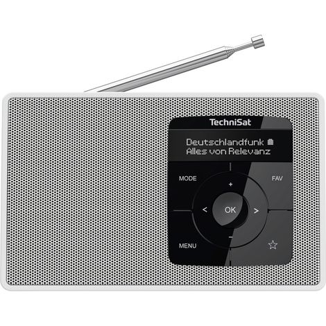 TechniSat DIGITRADIO 2 Tischradio DAB+, UKW DAB+, UKW, Bluetooth® Weckfunktion Weiß (1/5)