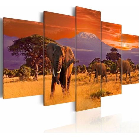 Tableau éléphants d'afrique - 200 x 100 cm (1/3)