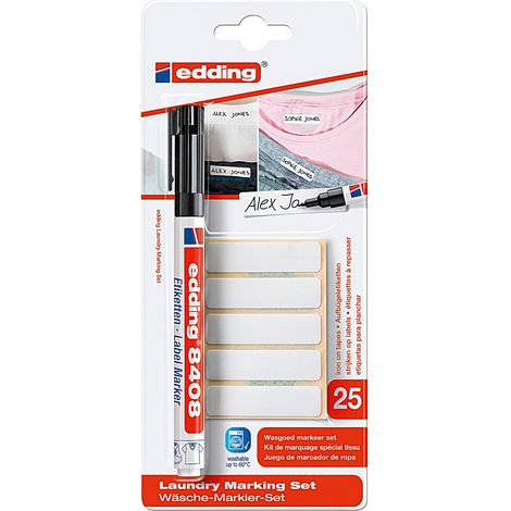 Edding 8408 Wäsche-Markier-Set mit 25 Aufbügeletiketten Häusliche Krankenpflege (1/2)