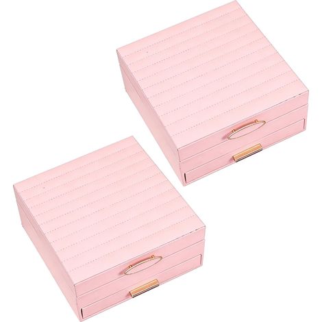 2-Layer PU Leather Jewelry Box, Jewelry Storage with Velvet Lining, 23 x 17 x 8.5 cm, for Necklaces, Rings, Earrings, Bracelets, Travel and Everyday Use (1/5)