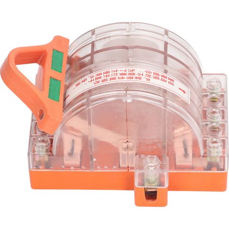 Interrupteur à couteau électrique tripolaire à deux positions, contacts en laiton, couvercle transparent, 220 V/380 V, pour circuit 32 A (1/5)