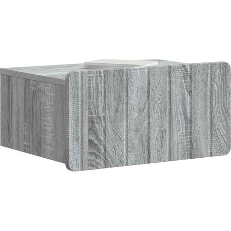 Maison Exclusive - Mobiletto da notte a muro 2 pcs Grigio Sonoma 49 x 34,5 x 24 cm
