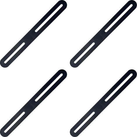 Plaques d'assemblage Équerres Plate Supports de Fixation Droits Plats - 4 pièces Connecteur de réparation 215×24×3mm Plaques de raccord pour Rejoint la Fixation et Réparation Meubles (Noir) (1/4)