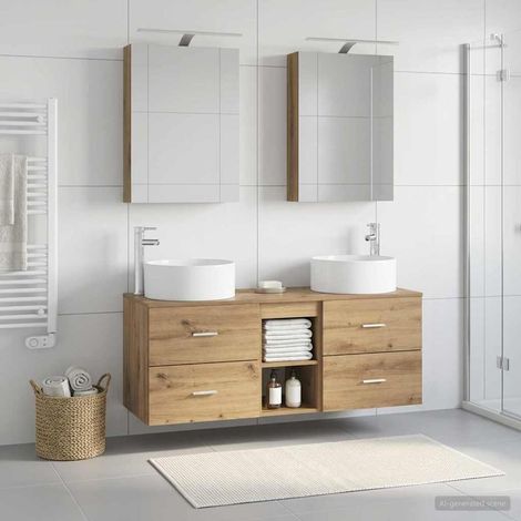 vidaXL Bathroom Furniture Set 5 pcs Artisan Oak (1/5)