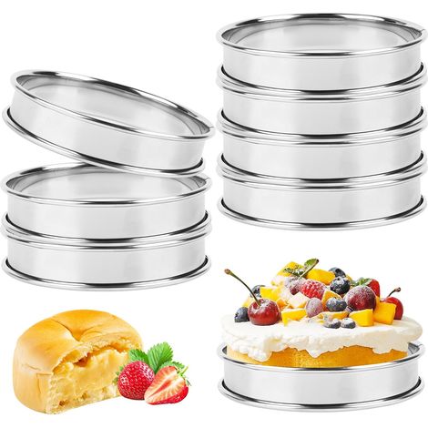 8 Pièces Cercle a Patisserie 10 cm Cercle tartelette en Acier Inoxydable pour Muffin, omelettes, crêpes, Crumpets, tartes, mousses