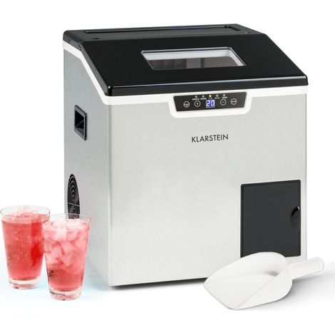 Klarstein Eiswürfelmaschine Klein, 3L Eiswürfelbereiter, Eiswürfelmaschine für 20kg Crushed Eis & Eiswürfel, Mini-Eiswürfelmaschine, Mittelgroße Eiswürfel, Eiswürfelbereiter Selbstreinigend