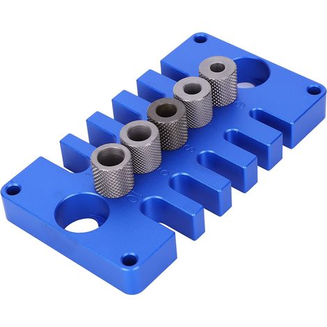 Gabarit de positionnement de poinçonnage 08650 pour tourillons, outils de perçage pour le travail du bois 3 en 1, alliages d'aluminium bleus