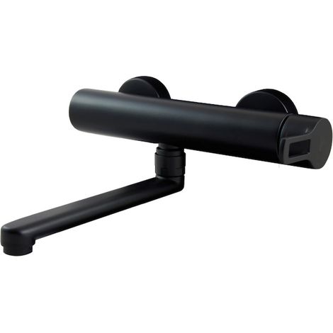 Miscelatore lavello a parete con canna orientabile Paffoni serie Ringo RIN161NO  Ottone - Nero opaco (1/4)