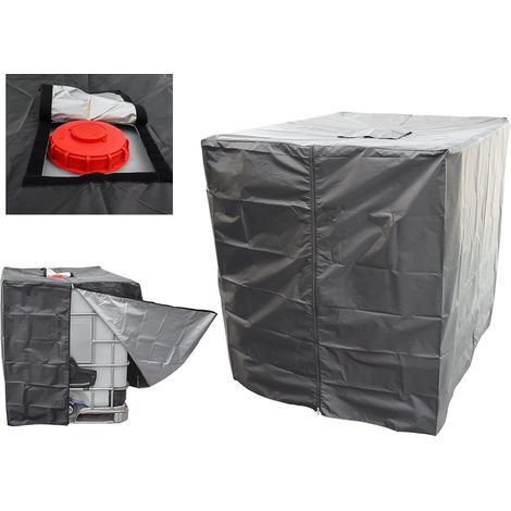 LYERCW - IBC Housse de réservoir 420D Bâche pour réservoir d'eau 1000L Housse de protection Housse de protection Convient pour conteneurs Réservoir d'eau de pluie