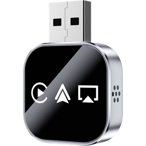 Adaptador inalámbrico CarPlay 3 en 1, CarPlay, AirPlay, Android Auto, USB Stick, con cable, CarPlay a Plug and Play e inalámbrico B