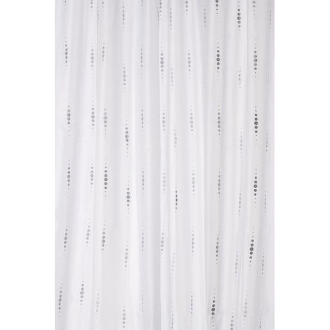 Croydex, Silver Dotty Textile Shower Curtain 1800x1800mm, 100% Polyester (1/5)