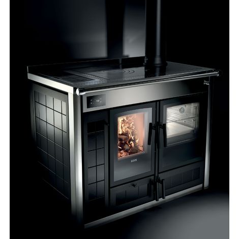 Termocucina a legna nero lucido - Klover Altea 110