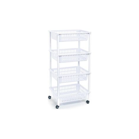 CARRELLO MULTIUSO 4 CESTI BCO. - 40X30X85CM