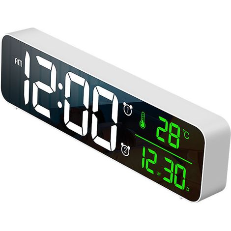 Horloge Numérique Murale à Grand Affichage - Réveil LED Rechargeable avec Snooze - Affichage Date & Température - Pour Salon ou Chambre (1/5)
