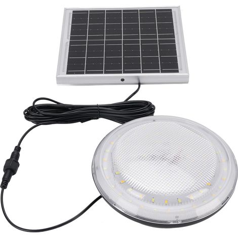 Lampe Plafond Solaire 3 Teintes Intensité Réglable IP65 Anti-Pluie Éclairage Solaire Cabane Télécommande Int/Ext (1/5)