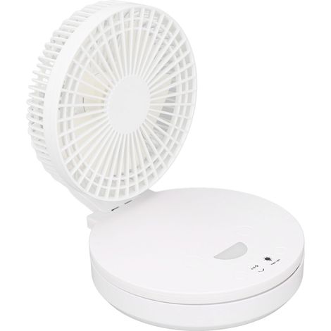 Kleiner, verstellbarer, leiser Tischventilator mit USB-Ladefunktion und Nachtlicht für Zuhause, Schlafzimmer und Büro (1/5)
