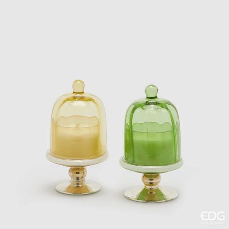 EDG, CANDELA PROFUMATA CON ALZATINA Ø9XH16CM 'GOLDEN AMBER' ASSORTITA, NATALE, CASA