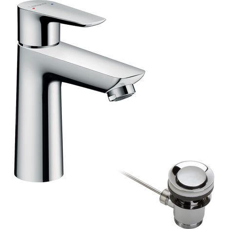 Hansgrohe Talis E - Miscelatore monocomando 110 CoolStart per lavabo, con sistema di scarico a tirante, cromato 71713000 (1/5)