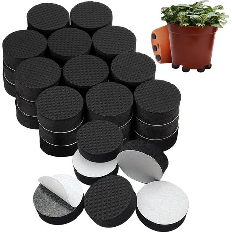 SHINING HOUSE 120 Stück unsichtbare Blumentopffüße, selbstklebende runde Eva-Topffüße für Gartenpflanzentöpfe, rutschfeste Topffüße, Polster zum Aufziehen von Pflanzen im Innen- und Außenbereich (1/5)