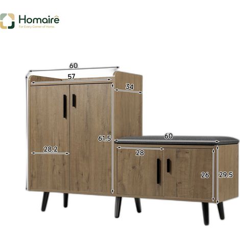 Banc coffre en tissu naturel avec rangement 120 x 34 x 82,8 cm HOMAIRE (1/5)