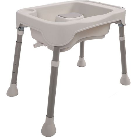 Bassin de lavage de cheveux pour personnes alitées, support de tête ergonomique, hauteur réglable, avec tuyau, gris (1/5)