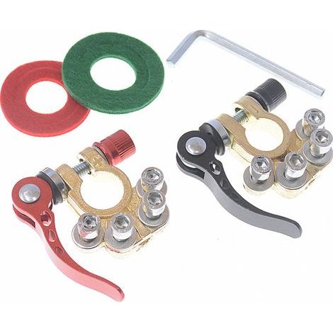 Battery terminal connector – Brass terminals – Quick installation with a wrench – Corrosion resistant (1/5)