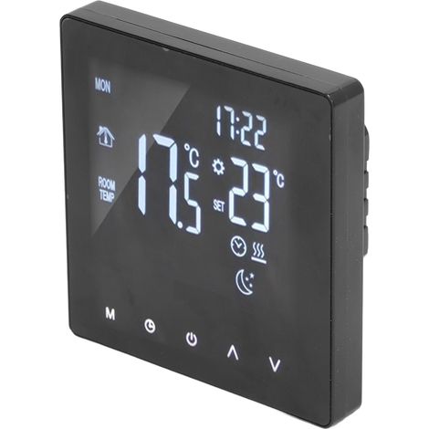 Thermostat Intelligent Programmable avec Écran Tactile LCD pour Chauffage Sol et Chaudière, Noir 90‑240V (1/5)