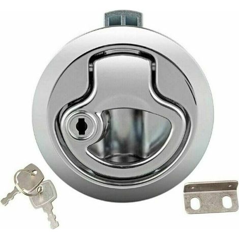 Bateau Hatch Latch Pull Marine, Loquet de Trappe Affleurant en Alliage de Zinc avec Porte De Verrouillage pour Yacht Remorque Camper Deck Hatch Door Cabinet (1/3)
