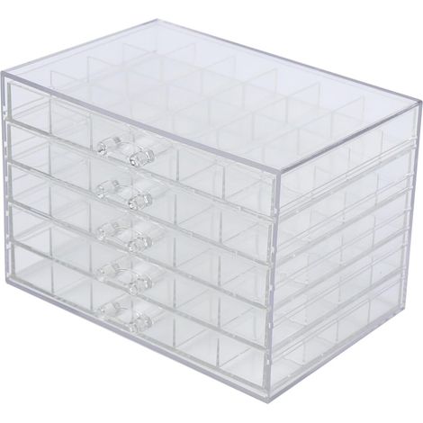 Boîte de rangement à 120 compartiments en acrylique à 5 étages pour accessoires pour ongles (1/5)
