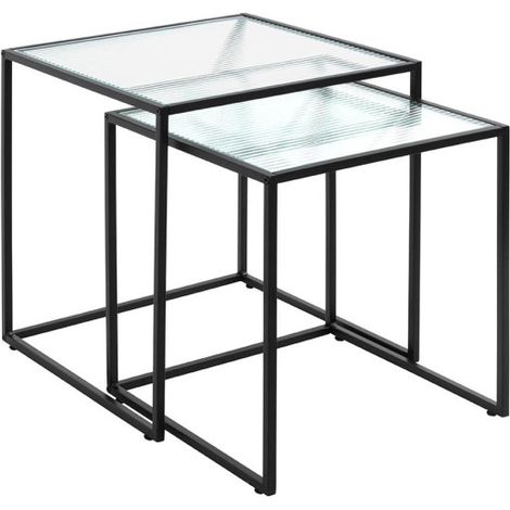 Lot de 2 Tables Gigognes "Park" 49cm Noir (1/5)