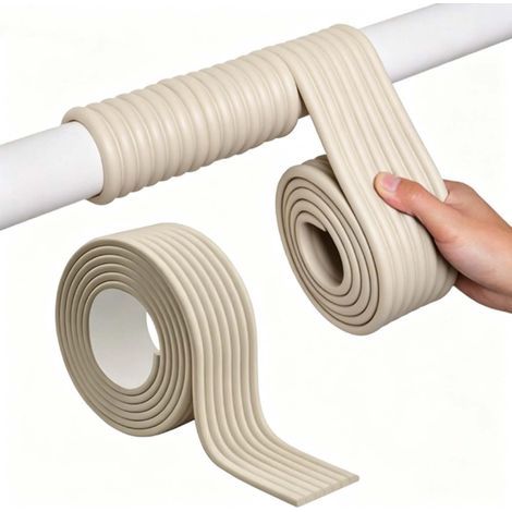 Isolation tuyau extérieur - Gaine antigel mousse 8cm x 2m - Manchon thermique pour tuyau - Protection hiver - Beige