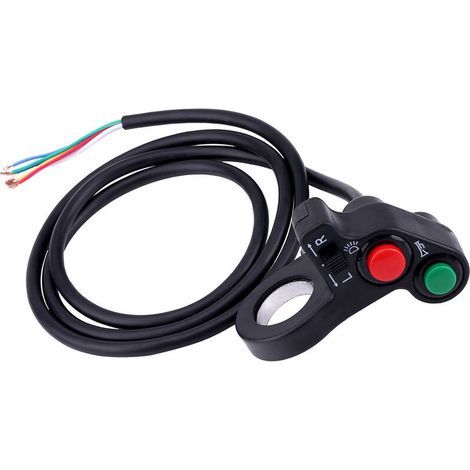Interruttore per manubrio moto da 22 mm (7/8 di pollice): Faro, Indicatore di direzione, Clacson, Pulsante On/Off. (1/4)